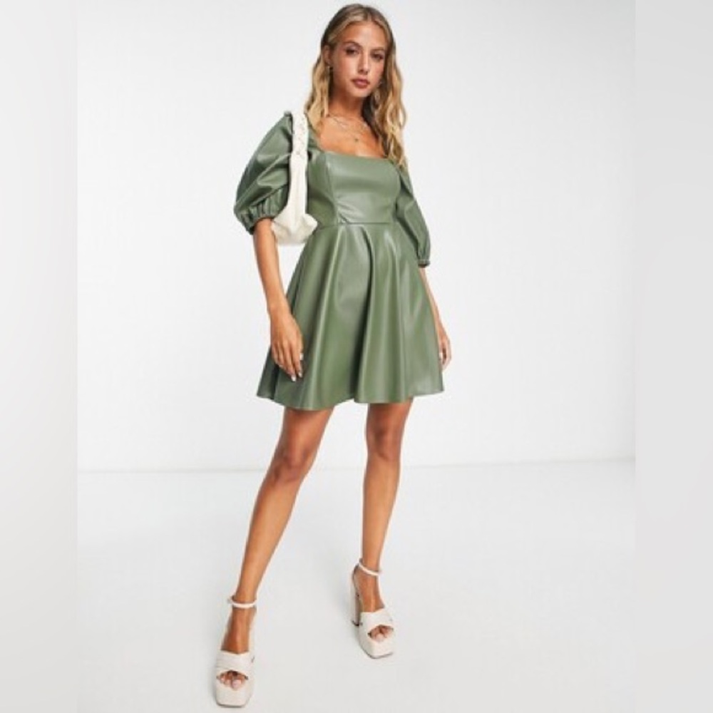 “Leather” Baby Doll Dress